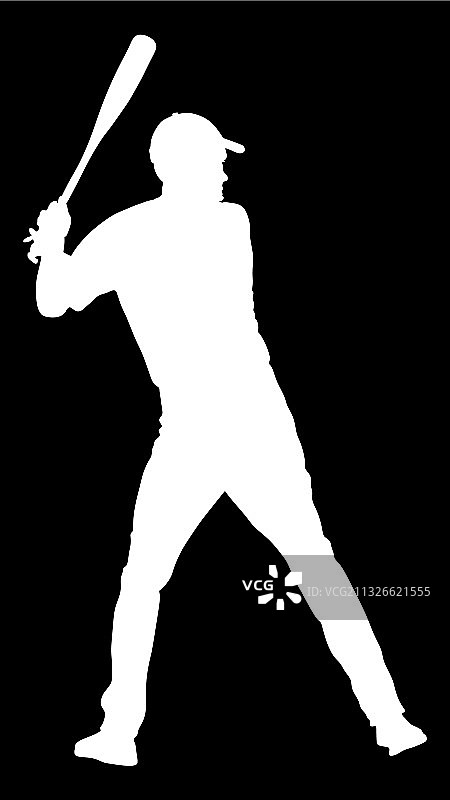 棒球运动员剪影图片素材