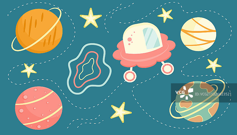 儿童斯堪的纳维亚风格行星图案图片素材