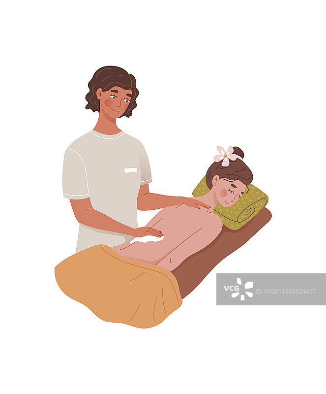 按摩师给女人按摩图片素材