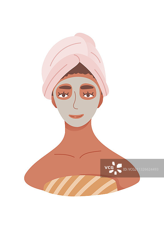 敷着面膜的女人图片素材