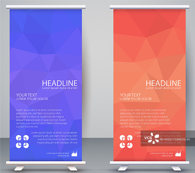 低多边形banner竖版现代多边形图片素材