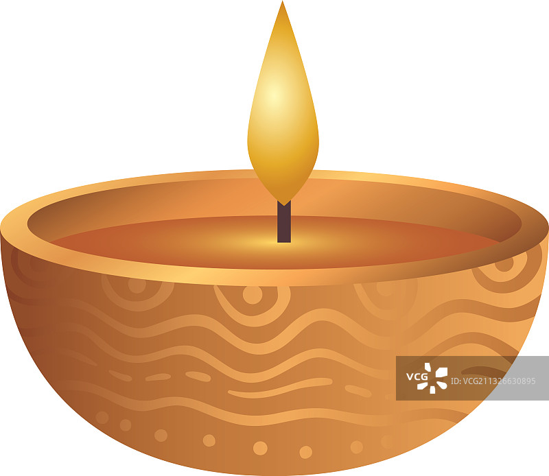 木制排灯节蜡烛装饰图标图片素材
