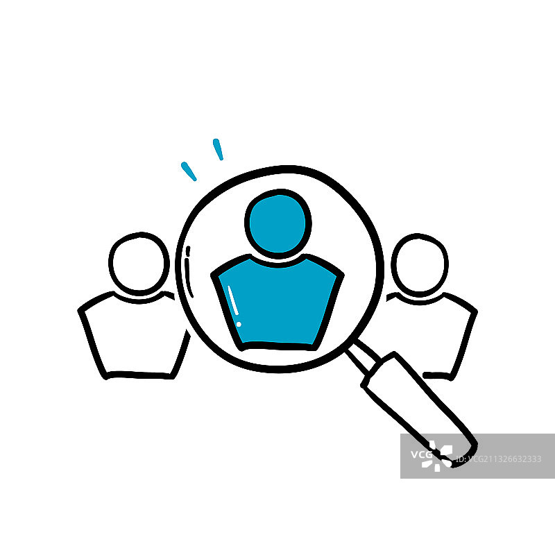 手绘涂鸦风格人力资源图标图片素材