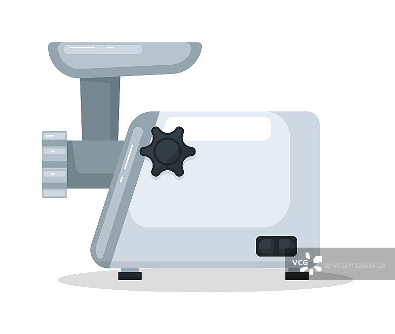 白色背景上的电动绞肉机图片素材