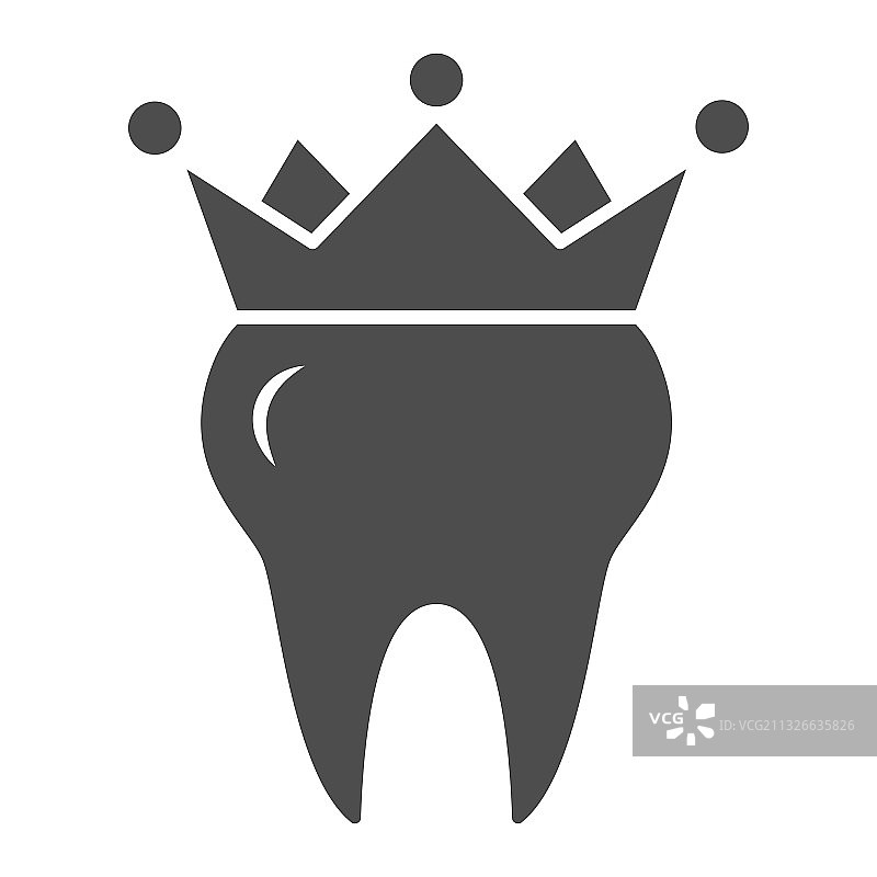 牙齿上的皇冠实体图标国际牙医图片素材