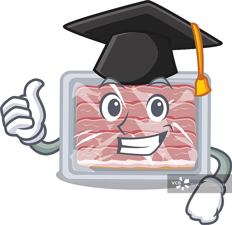 黑色背景下的快乐表情冷熏培根图片素材