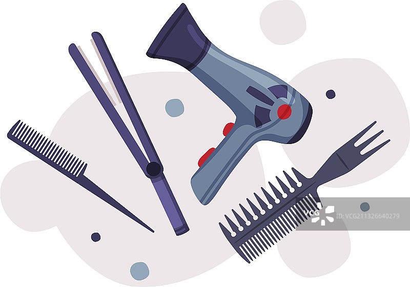 美发师工具套装：用于造型的理发用品图片素材
