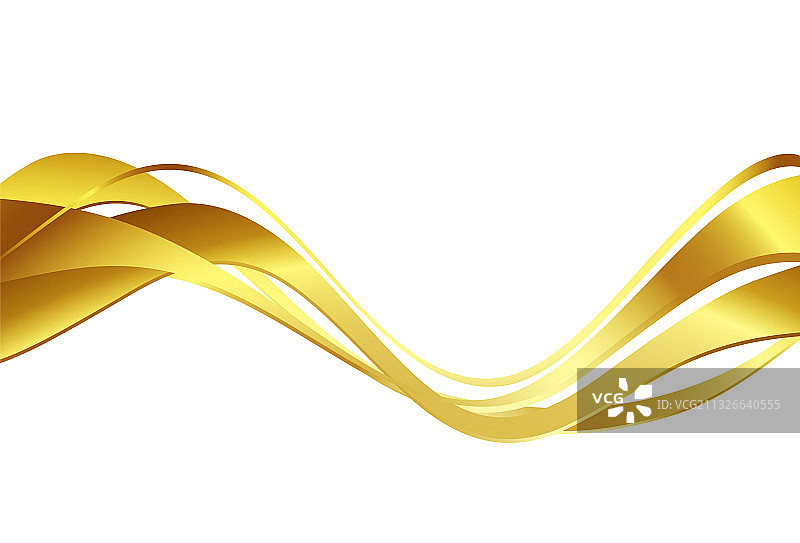 金色波浪抽象设计元素图片素材