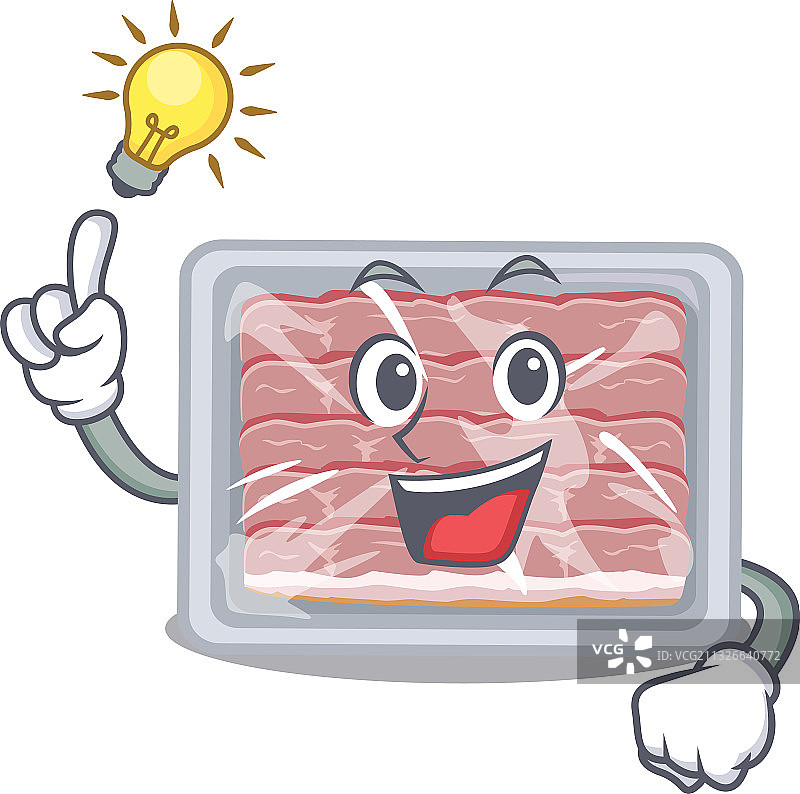 冷熏培根卡通吉祥物设计图片素材