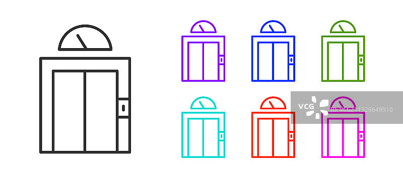 白色背景电梯图标图片素材