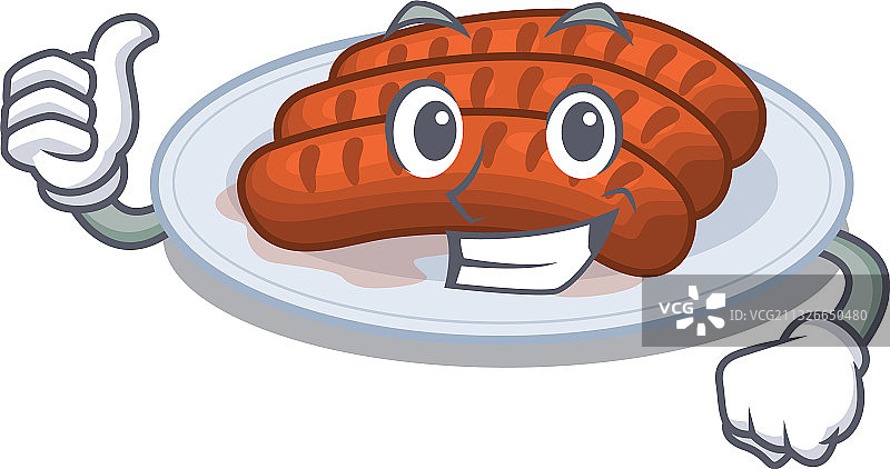 烤香肠卡通角色设计图片素材