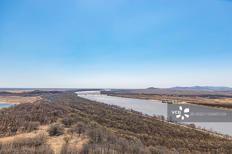 吉林珲春防川风景区 中国-朝鲜-俄罗斯边境 图们江 日本海图片素材