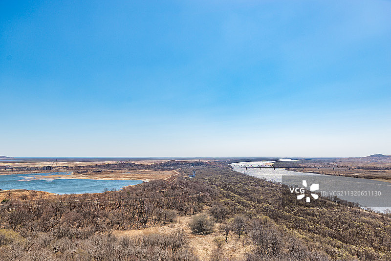 吉林珲春防川风景区 中国-朝鲜-俄罗斯边境 图们江 日本海图片素材
