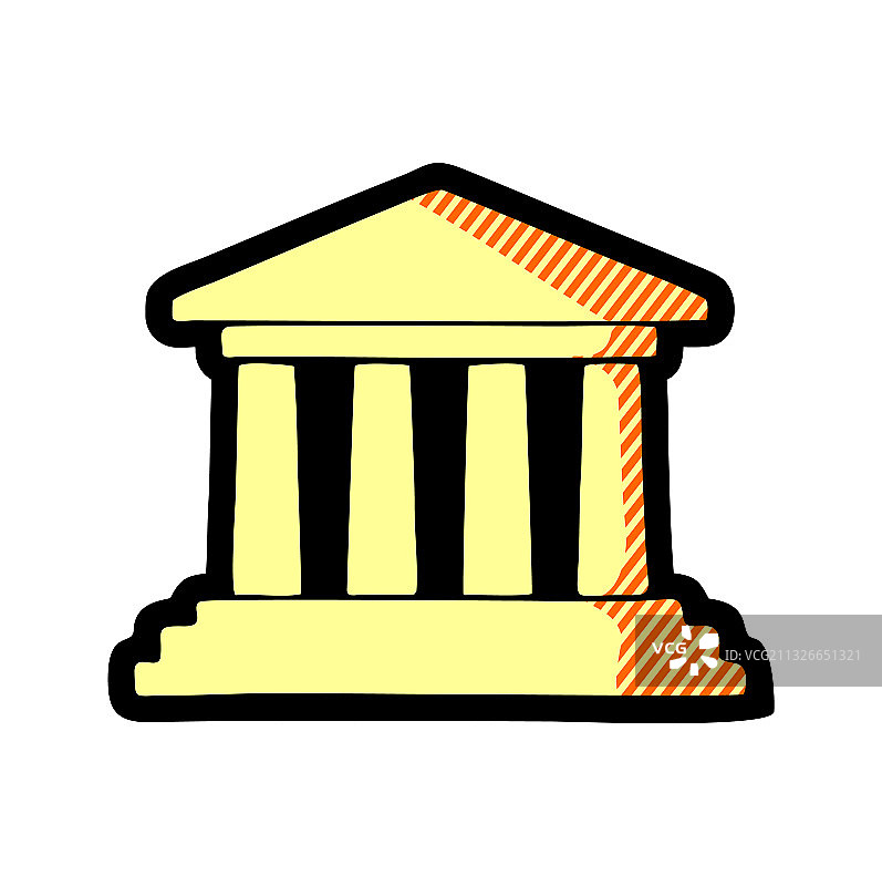 白色背景上的公共博物馆图标图片素材