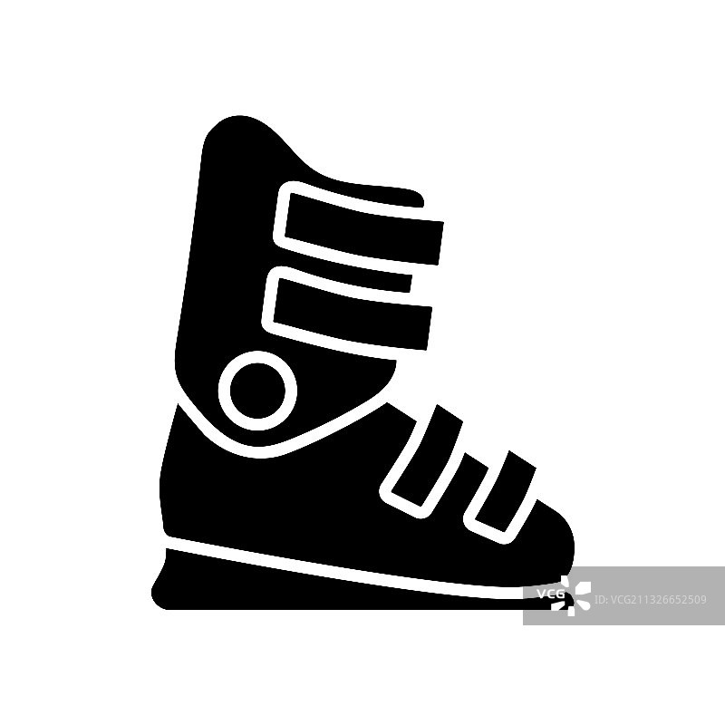 滑雪靴轮廓字形图标冬季标志图片素材