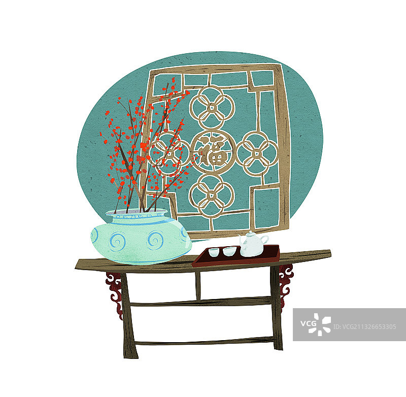 中式静物摆件图片素材