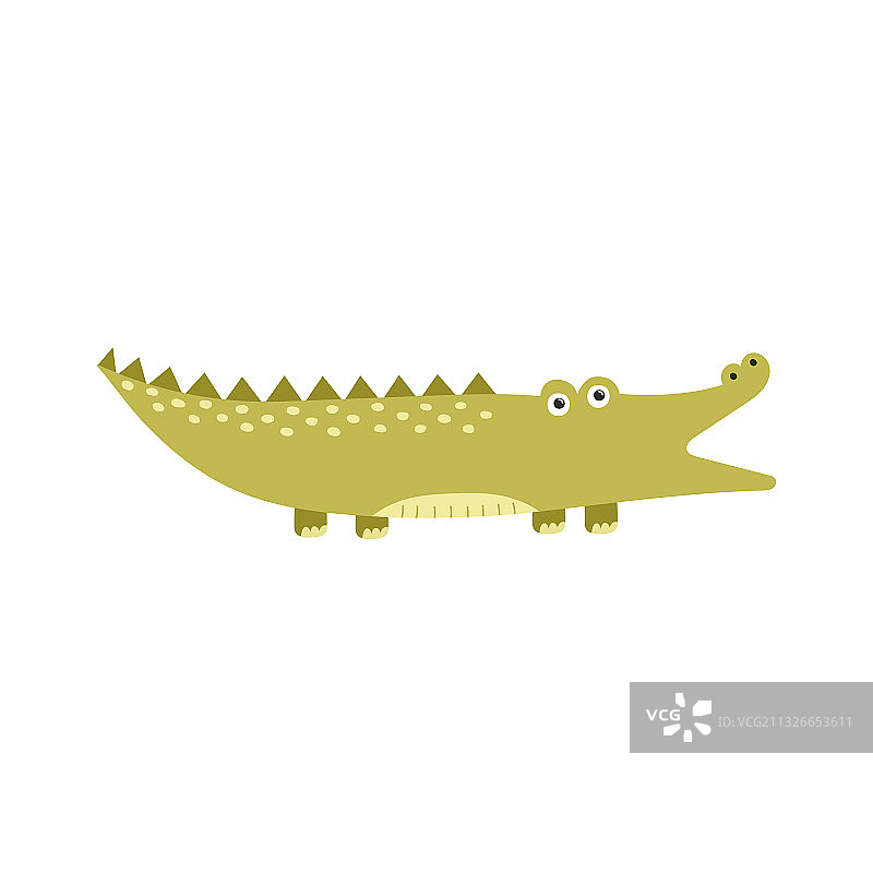 有趣的张开嘴的鳄鱼元素图片素材