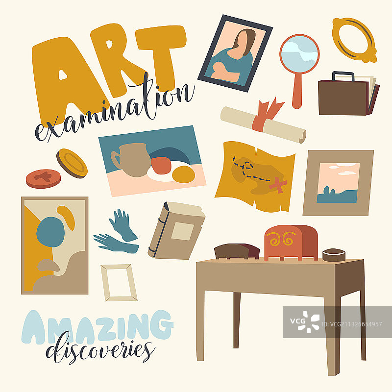 艺术专业主题的古代物品图标图片素材