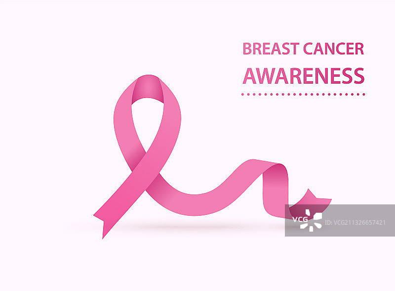 乳腺癌防治月宣传：粉红丝带图片素材