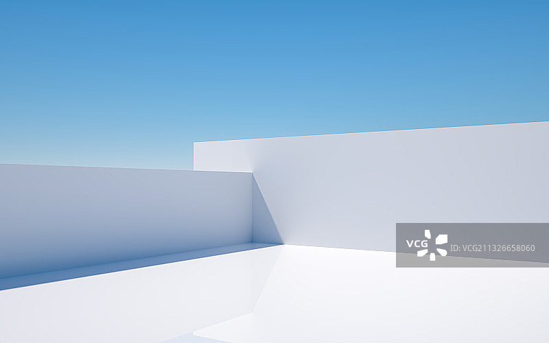 白色平台空间三维图形图片素材