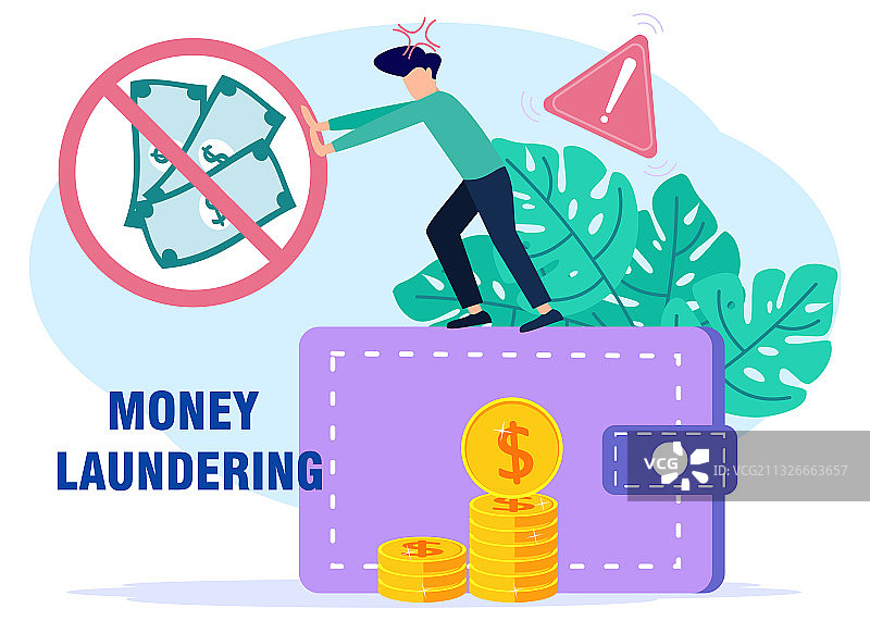 卡通人物禁止非法敛财图片素材