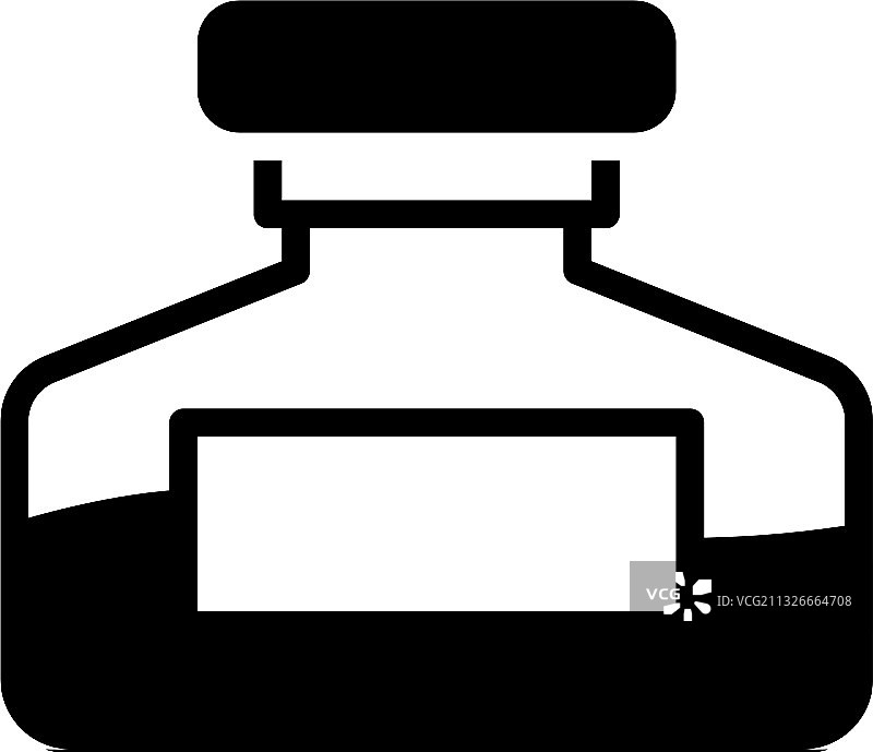 白色背景上隔离的黑色墨水瓶图标图片素材