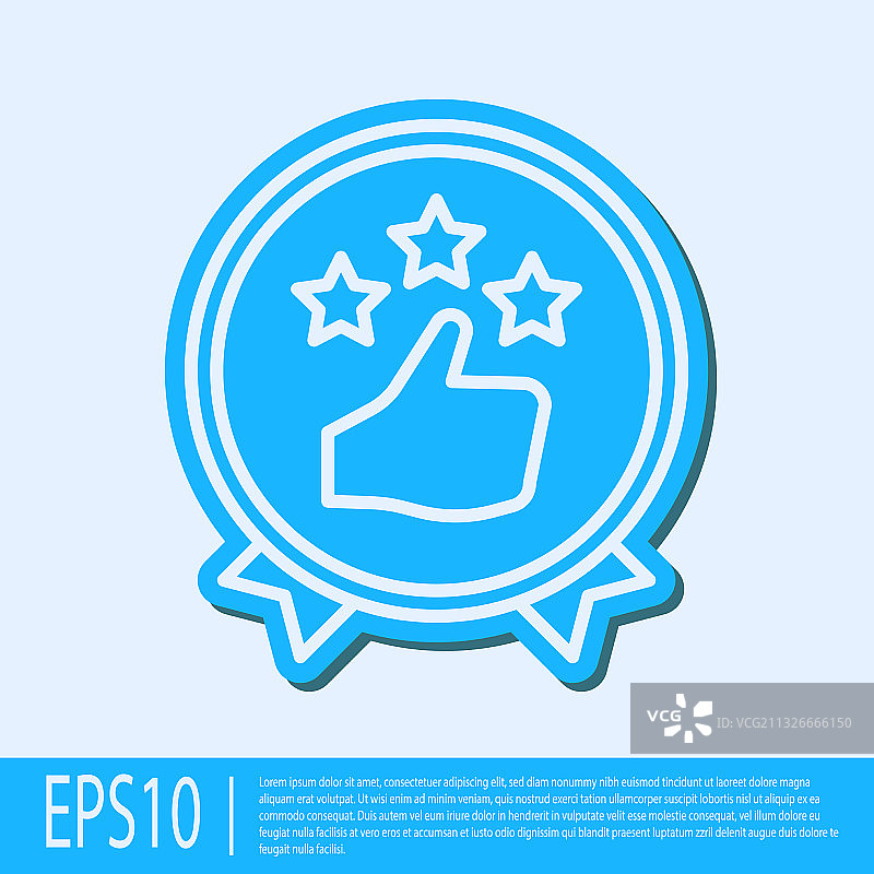 蓝色线条消费者或客户产品评级图标图片素材