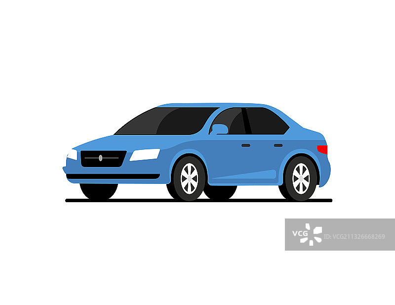 汽车侧面扁平图标：汽车轮廓侧视图图片素材
