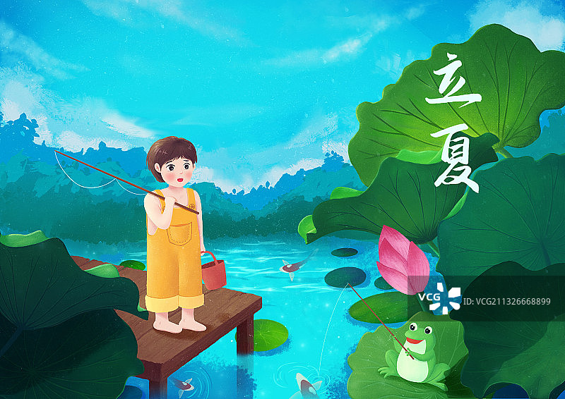 二十四节气之夏日节气——立夏横版图片素材