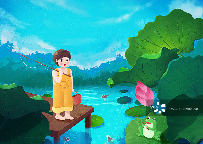 二十四节气之夏日节气——立夏横版无文字图片素材