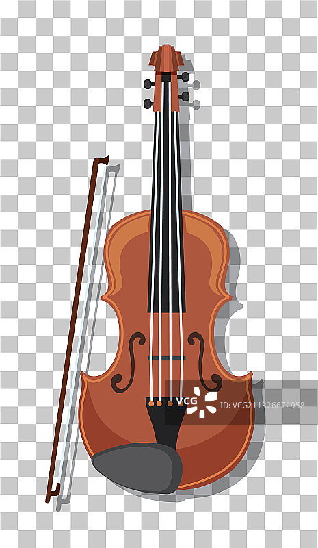 透明背景上的经典小提琴图片素材