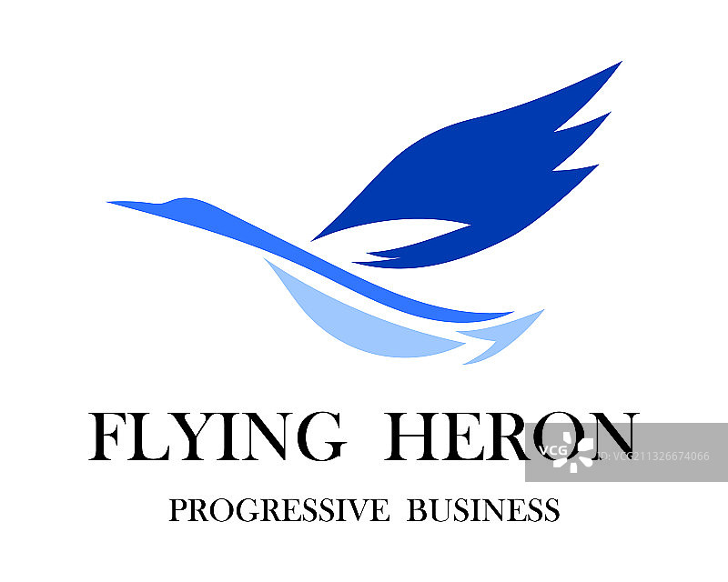 飞翔的苍鹭抽象图像水彩画图片素材