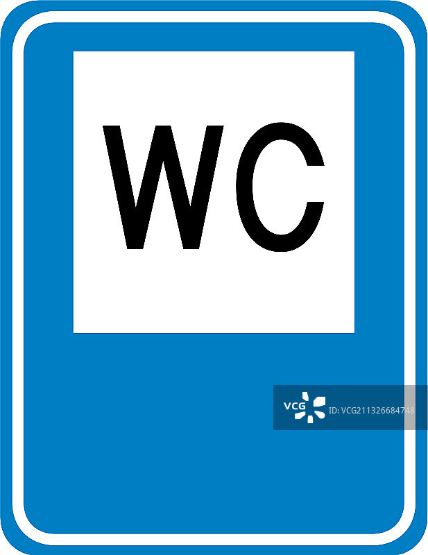 厕所标志隔离在白色背景图片素材