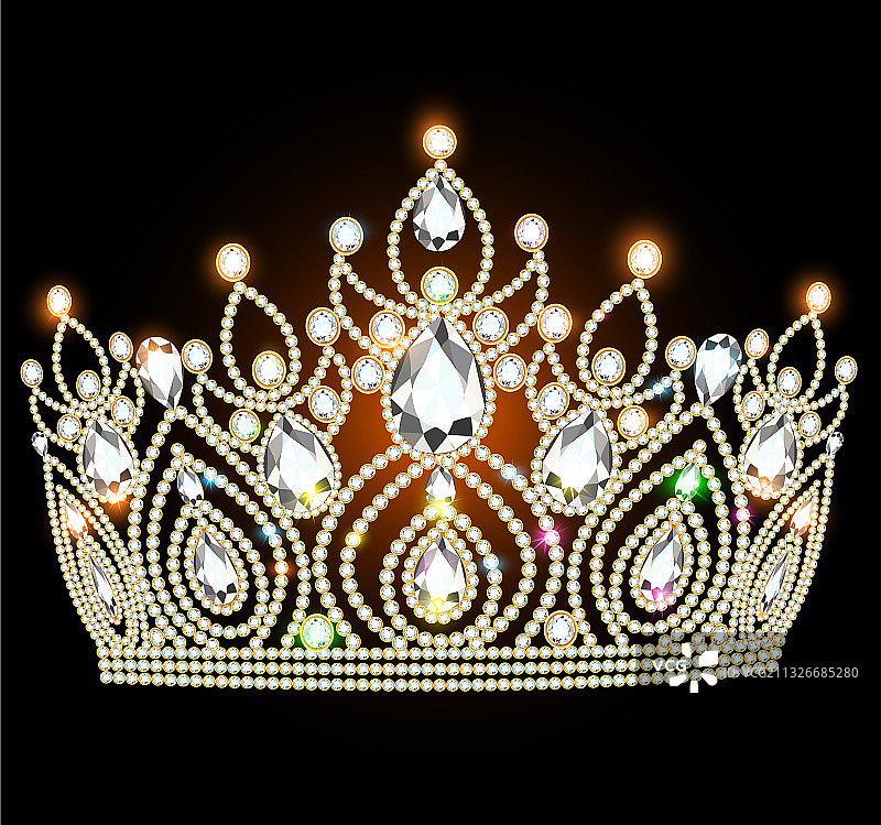 镶嵌闪亮宝石的王冠头饰女性图片素材
