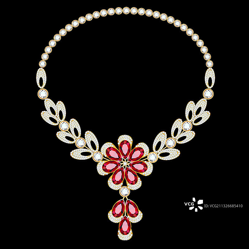 女性黄金首饰项链图片素材