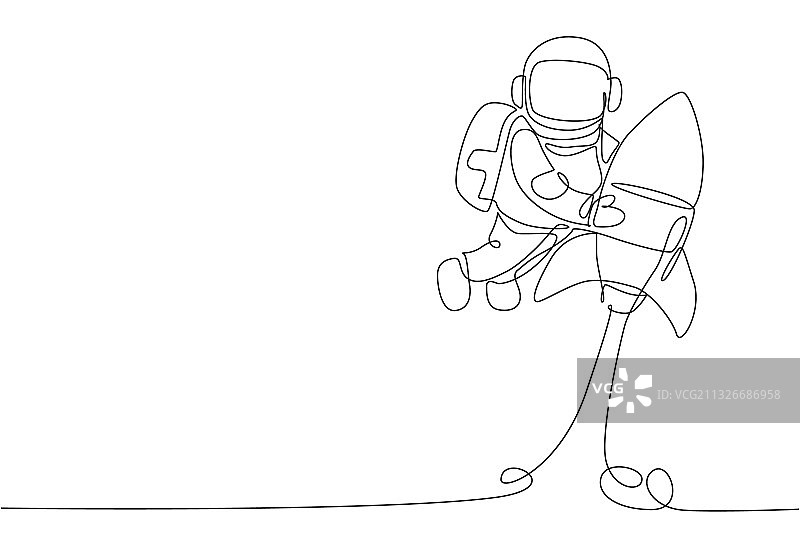 宇航员单线画图片素材