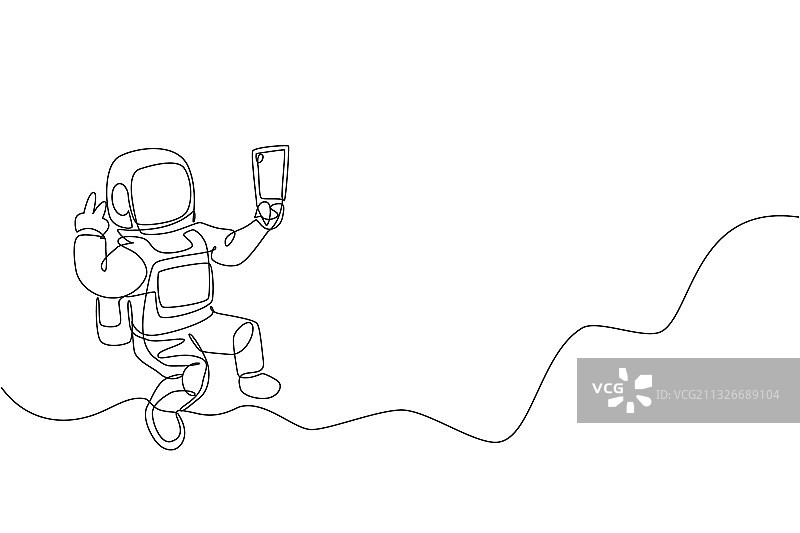 宇航员单线画图片素材