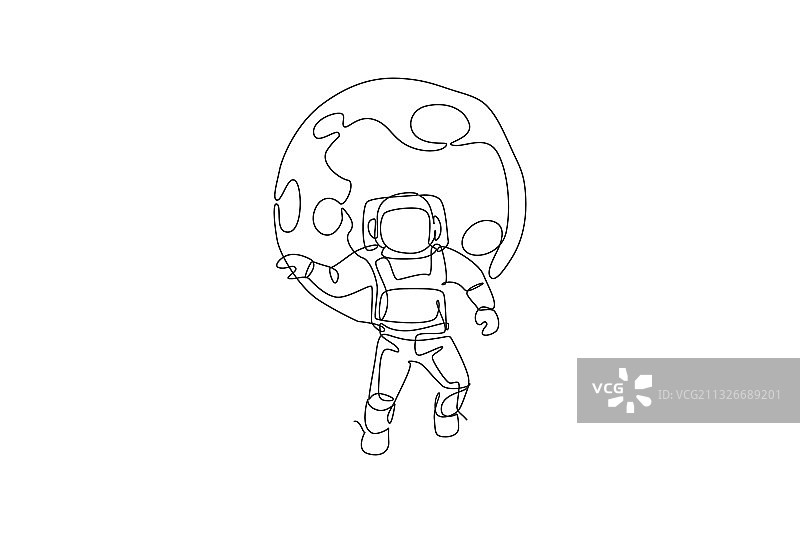 宇航员单线画图片素材