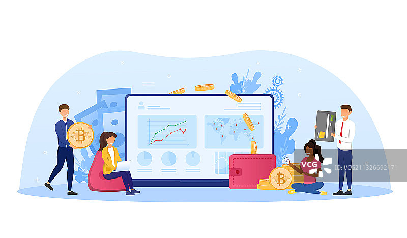 加密货币交易概念图片素材