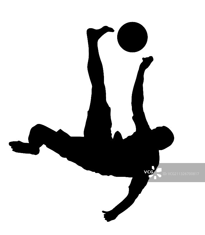 沙滩足球运动员剪影图片素材