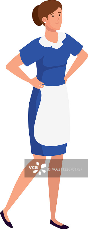 站立的女服务员角色图片素材