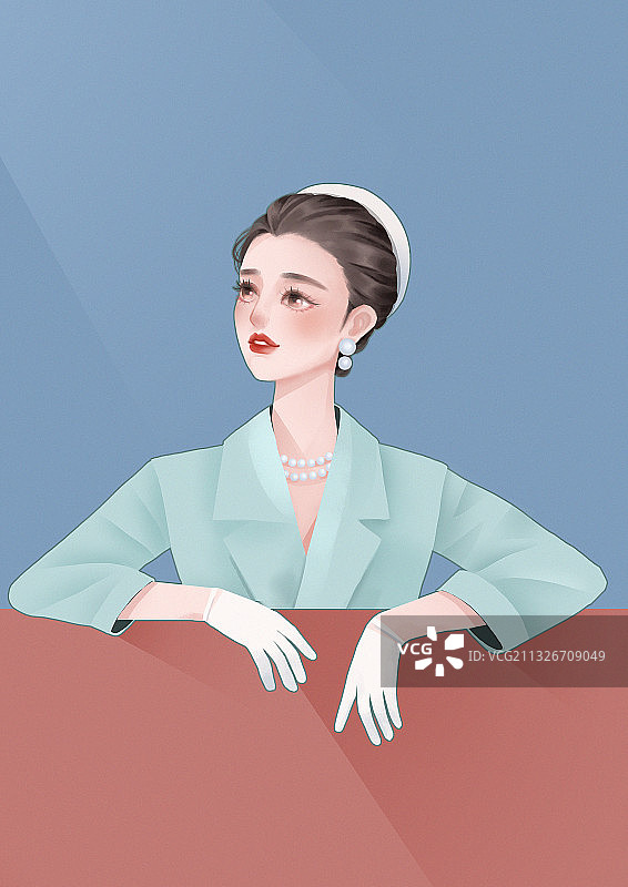 戴帽子的优雅女士图片素材