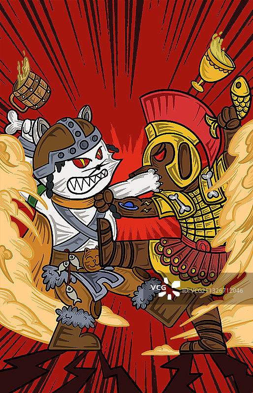 猫狗大战图片素材