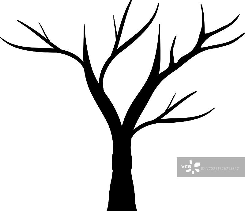 秋季枯树剪影图片素材