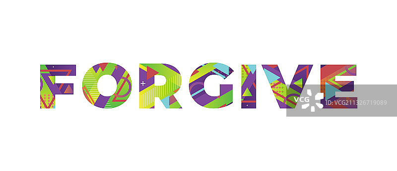 原谅复古彩色文字艺术图片素材