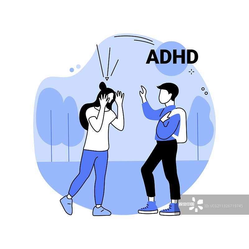 注意力缺陷多动障碍抽象概念图片素材