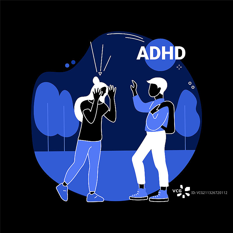 注意力缺陷多动障碍抽象概念图片素材