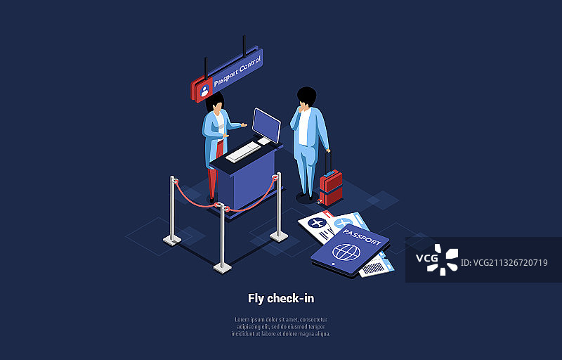 黑暗中的航班办理登机图片素材