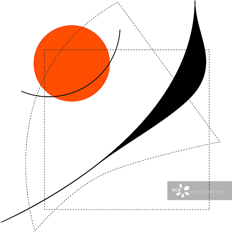 带虚线的抽象线条构图图片素材