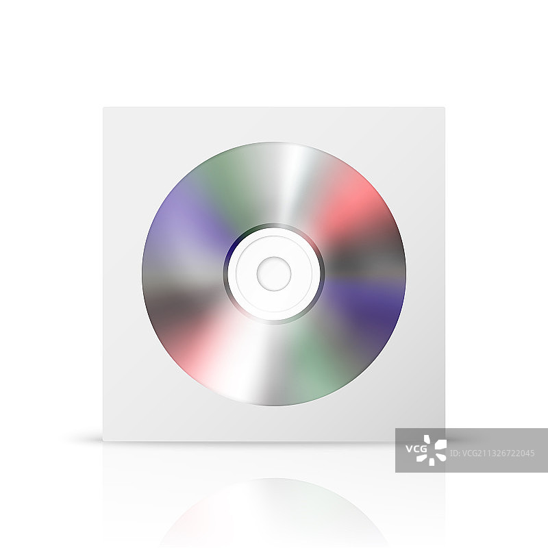 3D真实感白色CD DVD在封闭的纸质包装中图片素材